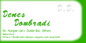 denes dombradi business card
