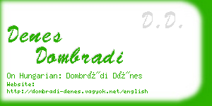 denes dombradi business card